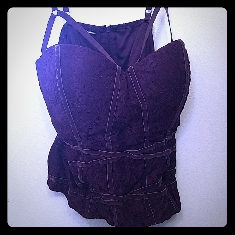 Plum Charlotte Russe Zip-up Corset